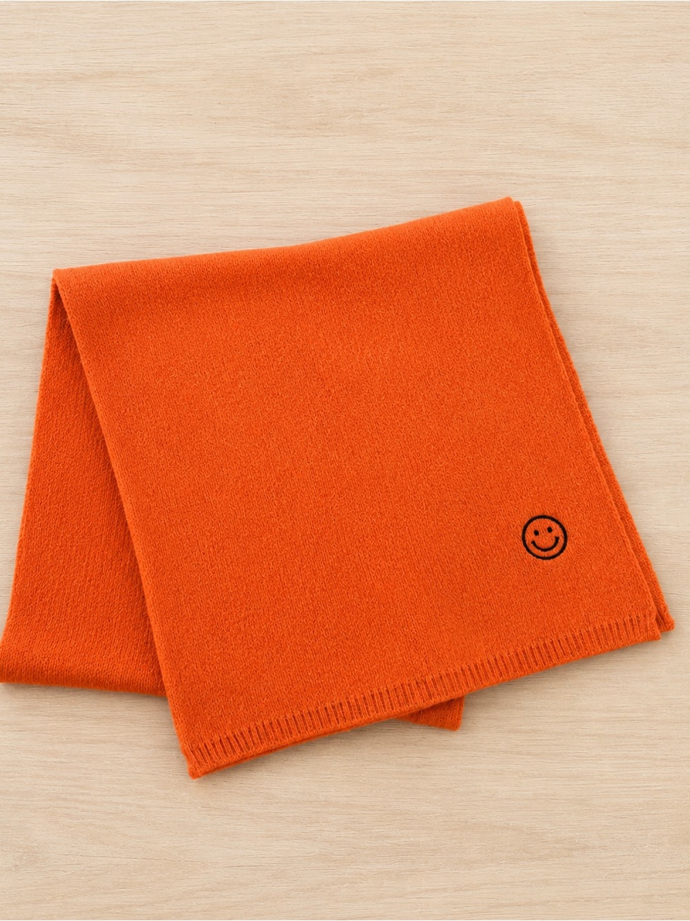 Orange Scarf with Smiley Face